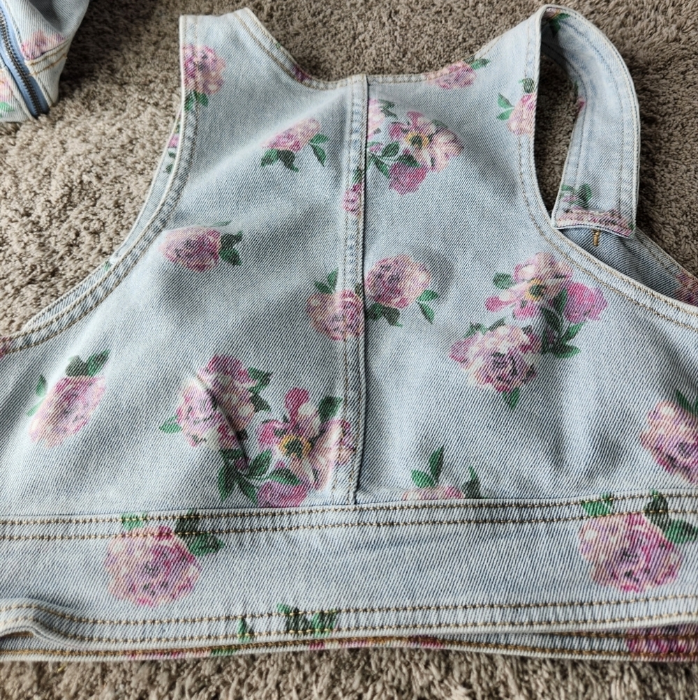 Women's XXL Wild Fable Tops Wild Fable Women’s Cropped Denim Vest - Size XXL - Picture 9 of 16